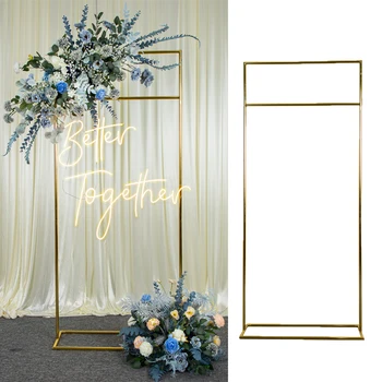 1,8 м позолоченная приветственная железная подставка с завязками серии Blue Ряд искусственных цветов, эвкалипт, пион, цветочная композиция, свадебный декор