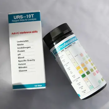 10 Параметрических Тест-полосок для анализа мочи 100ct Тесты на Лейкоциты Нитриты Уробилиноген Белок pH Кетон Глюкоза