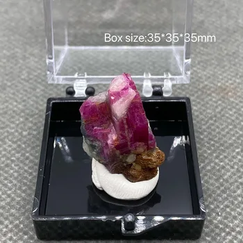 100% натуральный флуоресцентный Рубин необработанные минеральные камни и кристаллы целебные кристаллы кварцевые драгоценные камни + Размер коробки: 35*35*35 мм