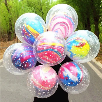 10шт 12-дюймовых двухслойных агатовых воздушных шаров Свадебный баллон С Днем Рождения Украшение для душа ребенка Принадлежности для детских вечеринок