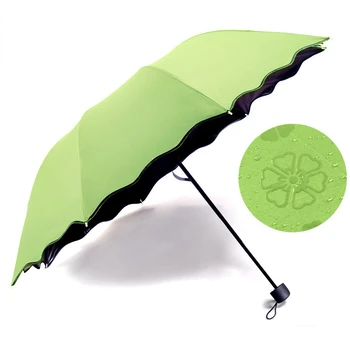 1шт Портативный Мини-зонт для встречи с водой, Цветущий Солнечный зонтик, защита от ультрафиолета, Однотонный Зонт от Солнца, Ветрозащитный Зонт для путешествий