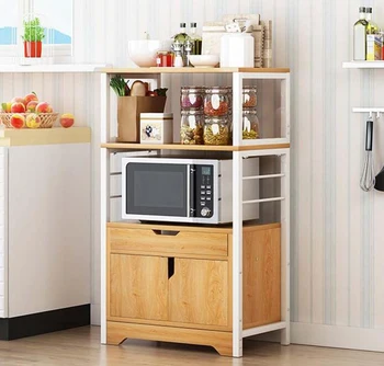 2/3-слойный кухонный шкаф с выдвижной дверцей для микроволновой печи, Кухонный шкаф для хранения посуды, Кухонная полка-стеллаж