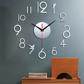 20-дюймовые настенные часы современного дизайна С круглым номером Акриловые наклейки на настенные часы для домашнего декора гостиной Diy