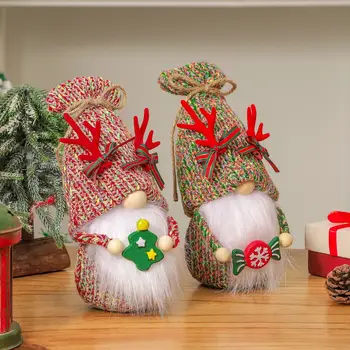 2023 Безликая кукла, вязаное плюшевое украшение из конфет, рождественская елка-карлик