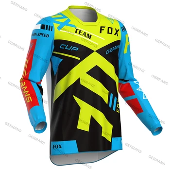2023 Мужские Майки Для Скоростного спуска Fox Cup Mountain Bike MTB Рубашки Offroad DH Мотоциклетная Майка Для Мотокросса Спортивная Одежда Одежда Bike Fit