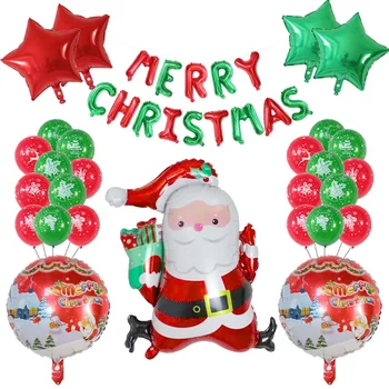 28 шт./компл. Веселого Рождества, фольгированный шар, Санта Клаус, Снеговик, конфеты, тематическая вечеринка для украшения дома, подарки для детей, принадлежности Air Globos