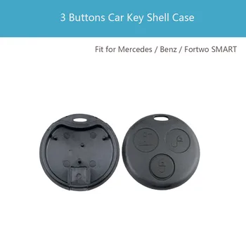 3 Кнопки Ключа Автомобиля Shell Fob Неразрезанное Пустое Лезвие Чехол для Дистанционного Ключа Подходит для Mercedes-Benz Smart Fortwo 450 451 2007-2013