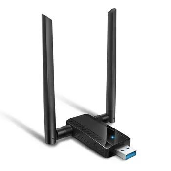 300 Мбит/с Беспроводная сетевая карта USB USB3.0 Двухдиапазонный приемник Wi-Fi 2.4 G и беспроводной адаптер для ПК с 2 шт антеннами