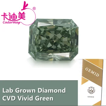 CADERMAY Radian Shapet необычного ярко-зеленого цвета VS1 Clarity CVD Выращенный в лаборатории бриллиант, россыпной камень, драгоценный камень для изготовления ювелирных изделий