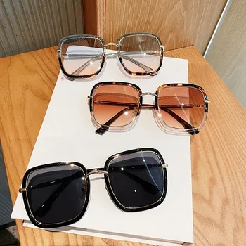 Designer Square Sunglasses Woman Retro Vintage Gradient Sun Glasses Female Sunshade Glasses Black UV400 брендовые очки женский