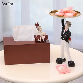 DyuIhr креативный персонаж коробка для салфеток лоток для хранения ключей гостиная журнальный столик Насосная бумажная коробка украшение дома настольное хранилище