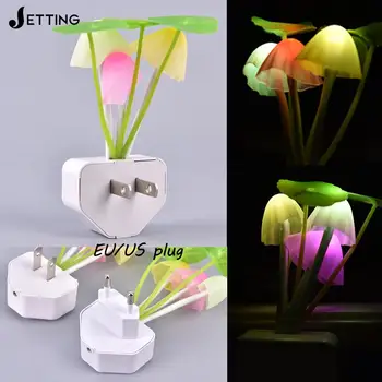 EU ES Plug Романтический светодиодный ночник с грибным датчиком, Вставляемый настенный светильник для домашнего декора