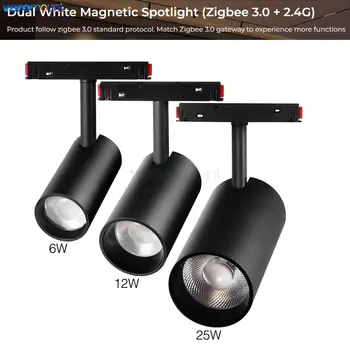 Miboxer Двойной Белый Zigbee 3,0 Магнитный Светодиодный Прожектор Smart 6 Вт 12 Вт 25 Вт Потолочный Светильник 48 В Milight 2,4 Г RF Пульт Дистанционного Управления