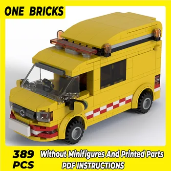 Moc Building Bricks City Car Модельный ряд, Технология Medium Panel Van, Модульные блоки, Подарки, Игрушки для детей, наборы для сборки своими руками