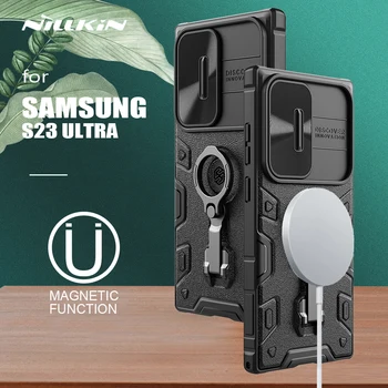 Nillkin для Samsung Galaxy S23 Ultra Camshield Armor Ударопрочный Магнитный Скользящий Чехол для Камеры Samsung S23 Ultra 5G Cover