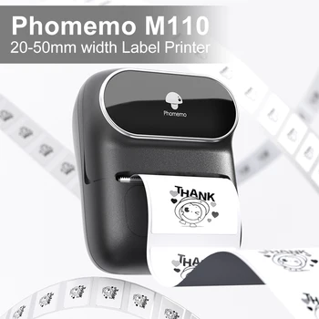 Phomemo M110 Термопринтер этикеток, наклейка, беспроводной мини-принтер штрих-кода, Bluetooth Принтер этикеток, принтеры ценников для ПК и телефонов