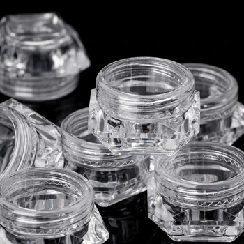 RXJC 10шт Портативный Прозрачный бриллиантовый пустой контейнер для макияжа и косметического крема для нижней части чехла