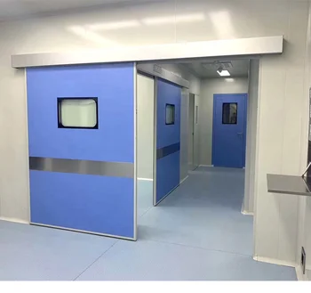 Автоматическая Герметичная Раздвижная стальная дверь больницы для дверей отделений интенсивной терапии, операционных, хирургических кабинетов