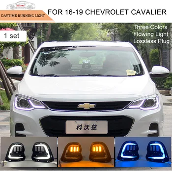 Автомобильный фонарь на переднем бампере, светодиодные дневные ходовые огни, автомобильные противотуманные фары, трехцветный серпантин для Chevrolet Cavalier 2016-2019 гг.