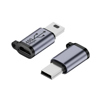 Адаптер MINI USB для зарядного устройства MINI USB для мужчин Micro USB для женщин Передача данных 480 Мбит /с Портативный для Xiaomi Huawei Realme Huawei