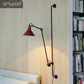 Американский настенный светильник с длинными рукавами в индустриальном стиле, регулируемый ВВЕРХ и вниз, Железный материал для спальни, гостиной, ванной комнаты