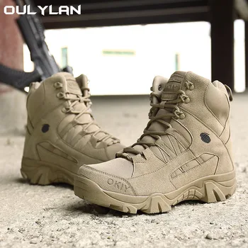 Армейские тактические ботинки, мужская военная водонепроницаемая рабочая обувь для пустыни, Тренировочная Альпинистская походная обувь, Мужские походные ботинки на открытом воздухе