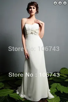 бесплатная доставка 2014 бальные платья champange lvory, свадебное платье vestidos formales, белое длинное платье большого размера, лаконичные вечерние платья