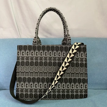 Весенняя универсальная сумка-тоут для женщин, роскошные дизайнерские сумки и портмоне 2023, новая холщовая сумка с буквенным рисунком, высококачественная сумка через плечо
