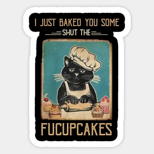Винтажный черный кот Только что испек вам пирожные 