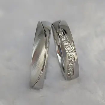 Водонепроницаемые Дизайнерские Обручальные кольца с кубическим цирконием Love Crown Для пар, Модное Белое Ювелирное кольцо из нержавеющей стали