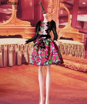 Высококачественное черное кружевное платье в цветочек для куклы Demon Monster, одежда для вечеринок для кукол Ever After High, аксессуары для кукол 1/6