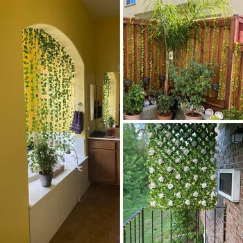 Гирлянда из искусственных листьев лозы, гирлянда из искусственной листвы, подвесные растения, 3D Украшения, настенные украшения для гостиной
