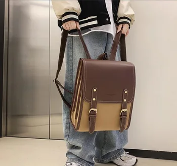 Горячая распродажа Новый Высококачественный Кожаный рюкзак в стиле ретро Для мужчин и женщин, школьная сумка большой емкости, повседневные дорожные сумки через плечо