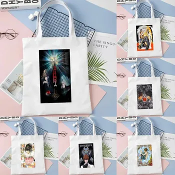 Горячие аниме Death Note Женские сумки через плечо, холщовая сумка-тоут, Женские красивые покупки, Бакалея, многоразовый подарок для школьниц