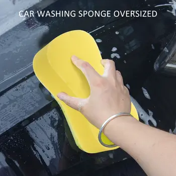 Губка для мытья автомобилей Очень большого размера из моющей целлюлозы, суперпоглощающая многоцелевая губка для чистки - желтая, 2 упаковки