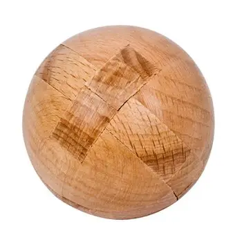 Деревянная головоломка IQ в форме шара из букового дерева с заусенцами для взрослых и детей