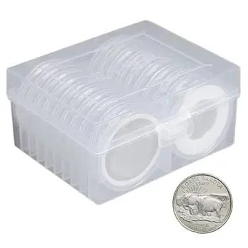 Держатель для монет с прокладкой, 20 шт, держатель для монет с защитной прокладкой 7 размеров, футляр для монет с полипропиленовым органайзером для хранения монет