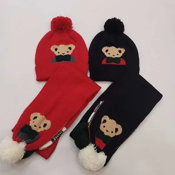 Детская теплая шапка, шарф, комплект из 23 новых осенне-зимних комбинезонов для новорожденных, хлопковый теплый комплект с милым мишкой, минус 30 градусов.