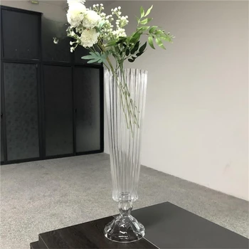 Европейские и американские свадебные декоративные вазы, прямые прозрачные стеклянные вазы