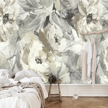 Европейские ретро цветы, 3D обои, украшение спальни, гостиной, водонепроницаемая фреска, холст, 3D обои для стен нестандартного размера
