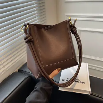 Женская сумка через плечо Vintag из искусственной кожи, хорошая повседневная женская сумка-тоут, женская брендовая сумка-ведро большой емкости, женская сумка через плечо W5