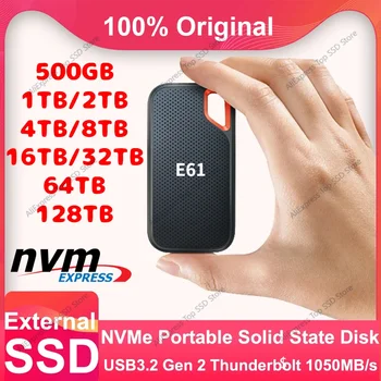 Жесткий диск Внешний SSD Type C A USB 3.2 Gen2 Портативный Твердотельный Накопитель E61128TB 256TB 4TB 1TB 2TB Мобильный Жесткий Диск Для Портативных ПК