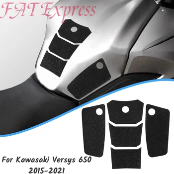 Защитная накладка бака для Kawasaki Versys 650 2015-2021 2020 2019 Наклейка на мотоцикл, наклейка на газовое топливо, коленный захват, Боковая накладка для тяги