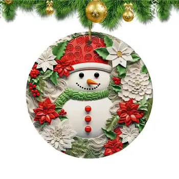 Знак Приветствия Снеговика На крыльце Керамическая вешалка для снеговика На входной двери Декор Снеговика на улице Декор входной двери Украшения для улицы