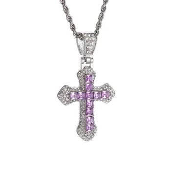 Изысканное ожерелье с цирконовым крестом для мужчин и женщин, модная одежда и ювелирные аксессуары
