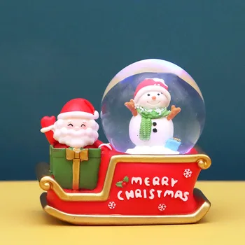 Карета саней Санта-Клауса небольшого размера, люминесцентный хрустальный шар, украшения, бутик рождественских подарков