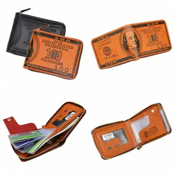 Клатч из искусственной кожи с рисунком доллара США, кошелек, держатель для фотокарточек, кошелек для денег из искусственной кожи, кошелек для монет большой емкости, мужской кошелек