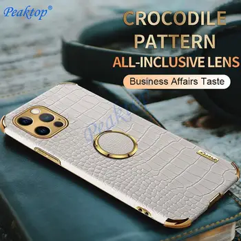 Кожаный Магнитный Чехол С Рисунком Крокодила Для iPhone 11 13 12 Mini Pro Max XS XR X 7 8 Plus SE2020 Тонкий Защитный Противоударный Чехол