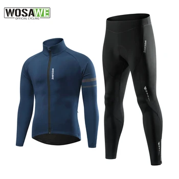 Комплекты мужских велосипедных курток WOSAWE Winter Fleece из флиса, одежда для горных велосипедов, одежда для гоночных велосипедов Ropa Ciclismo, велосипедный костюм