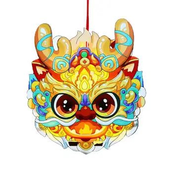 Красочный фестивальный фонарь с драконом, красочные китайские фонарики с драконом для весеннего фестиваля, новогодние украшения ручной работы